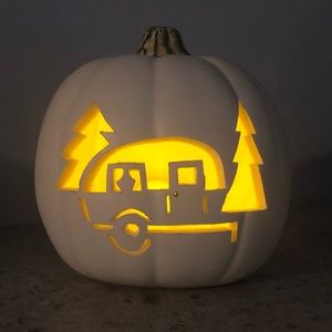 Hand carved Camper Halloween foam pumpkin